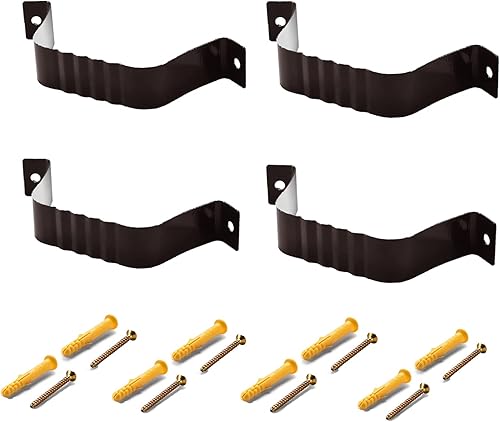 VYH Downspout Adapter Gutter Downspout Strap 3x4 Leader Strap 3x4 (4 Pack) (Brown)
