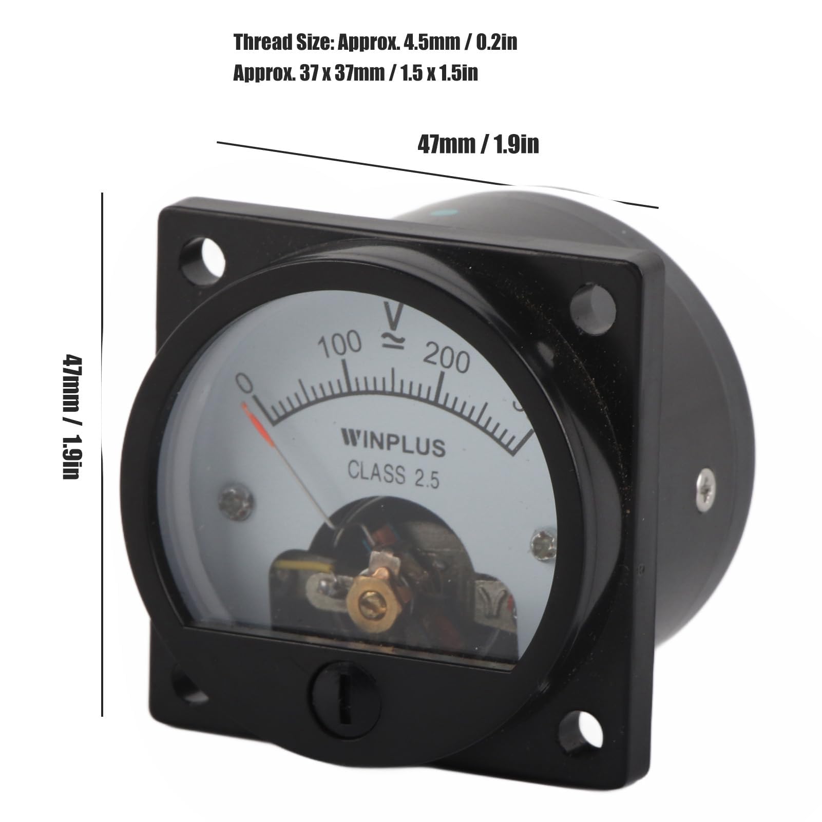 Voltmetro Analogico Pannello Quadrante Rotondo ABS SO‑45 AC 0‑300 V Nero