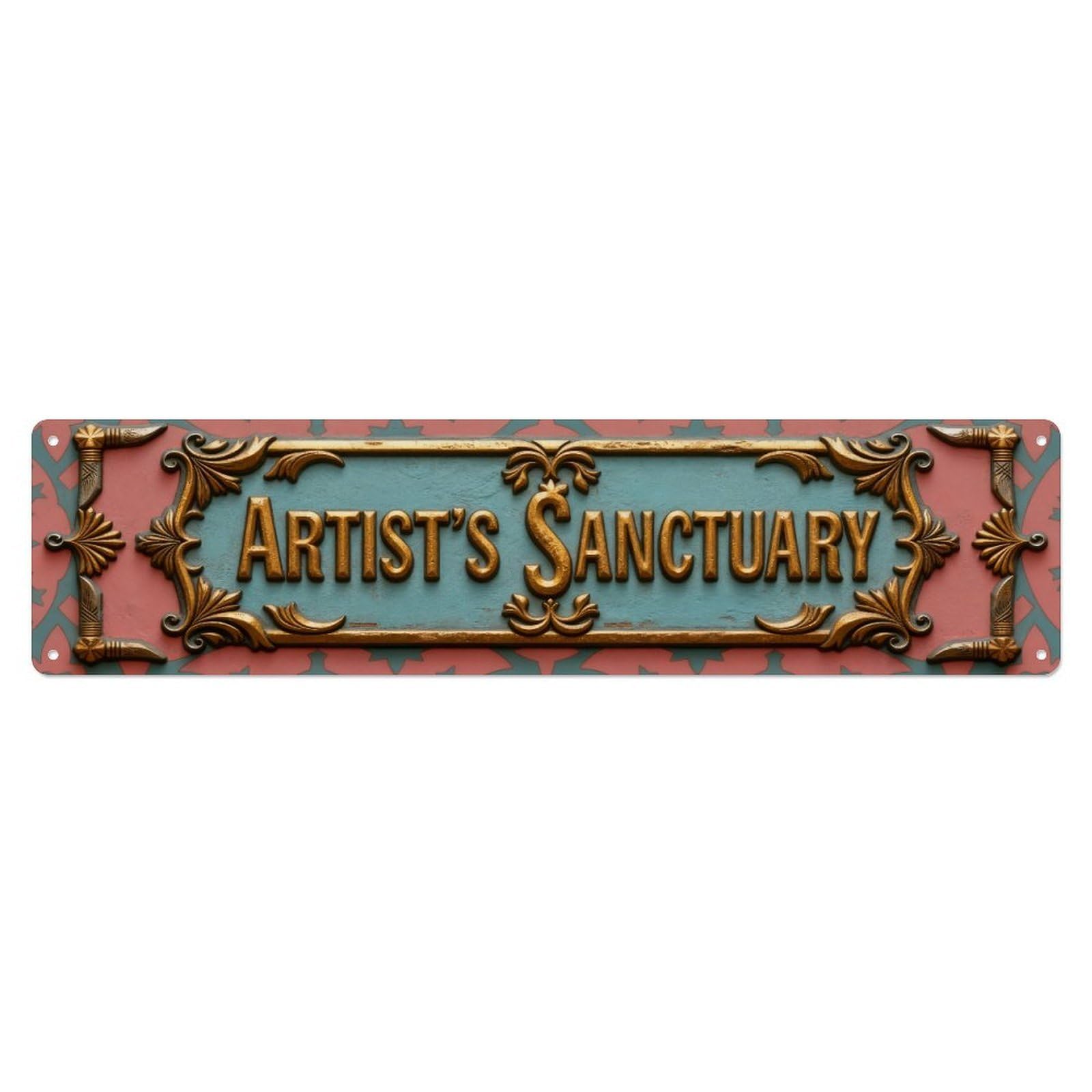 Artists Sanctuary Pattern Design Metal Tin Sign Plaque