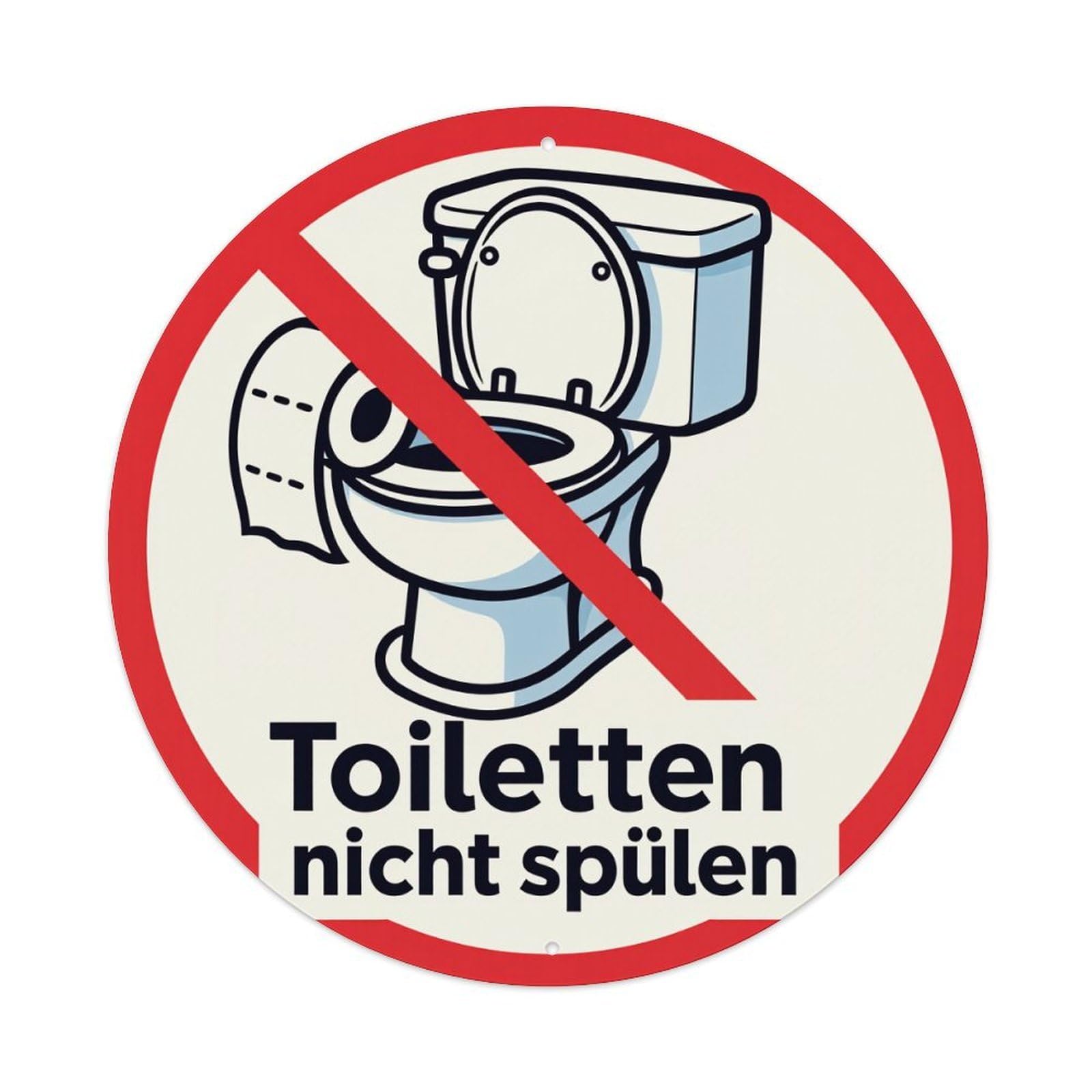 Toilet Not Flush Sign Round Tin Sign Retro Metal Sign for Cafe Bar Pub Home Game Room Gym Club Wall Decoration Vintage Metal Poster 8x8 Inch