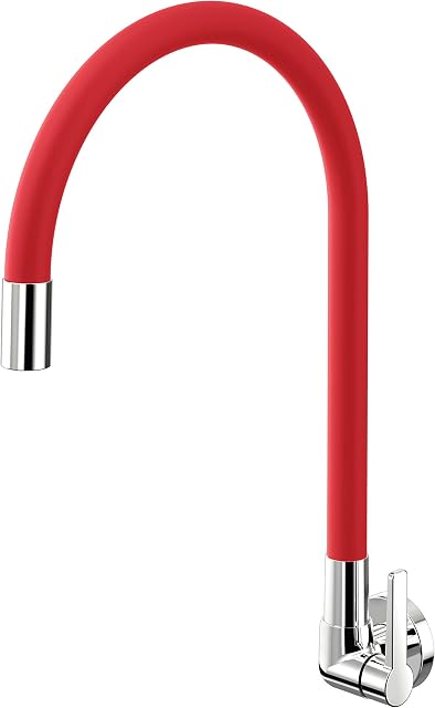 TORNEIRA PARA COZINHA DE PAREDE GALIFLEX VERMELHA
