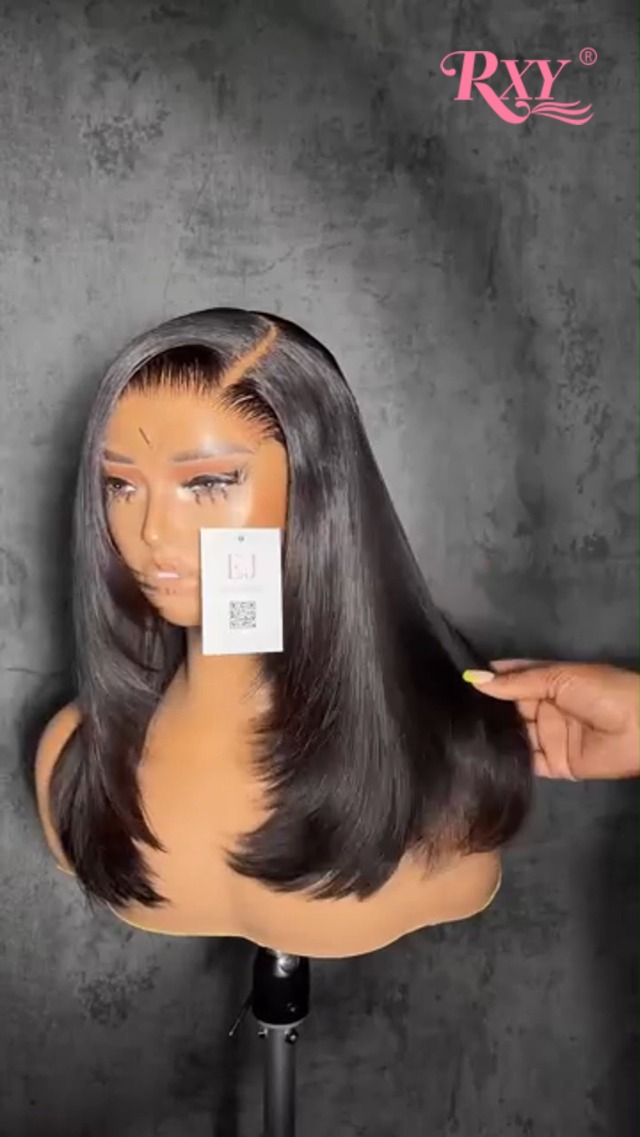 Straight Layered Cut Face-Framing Glueless Wig Human Hair 