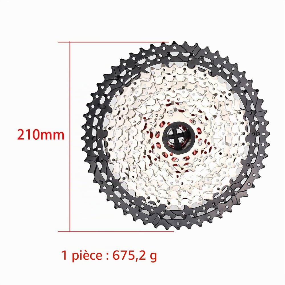 BESNIN Cassette de vélo 11 vitesses ou 12 vitesses 11 _ 52 T MTB 12 vitesses pour cassette / 11 vitesses pour cassette pour vélo accessoire de rechange