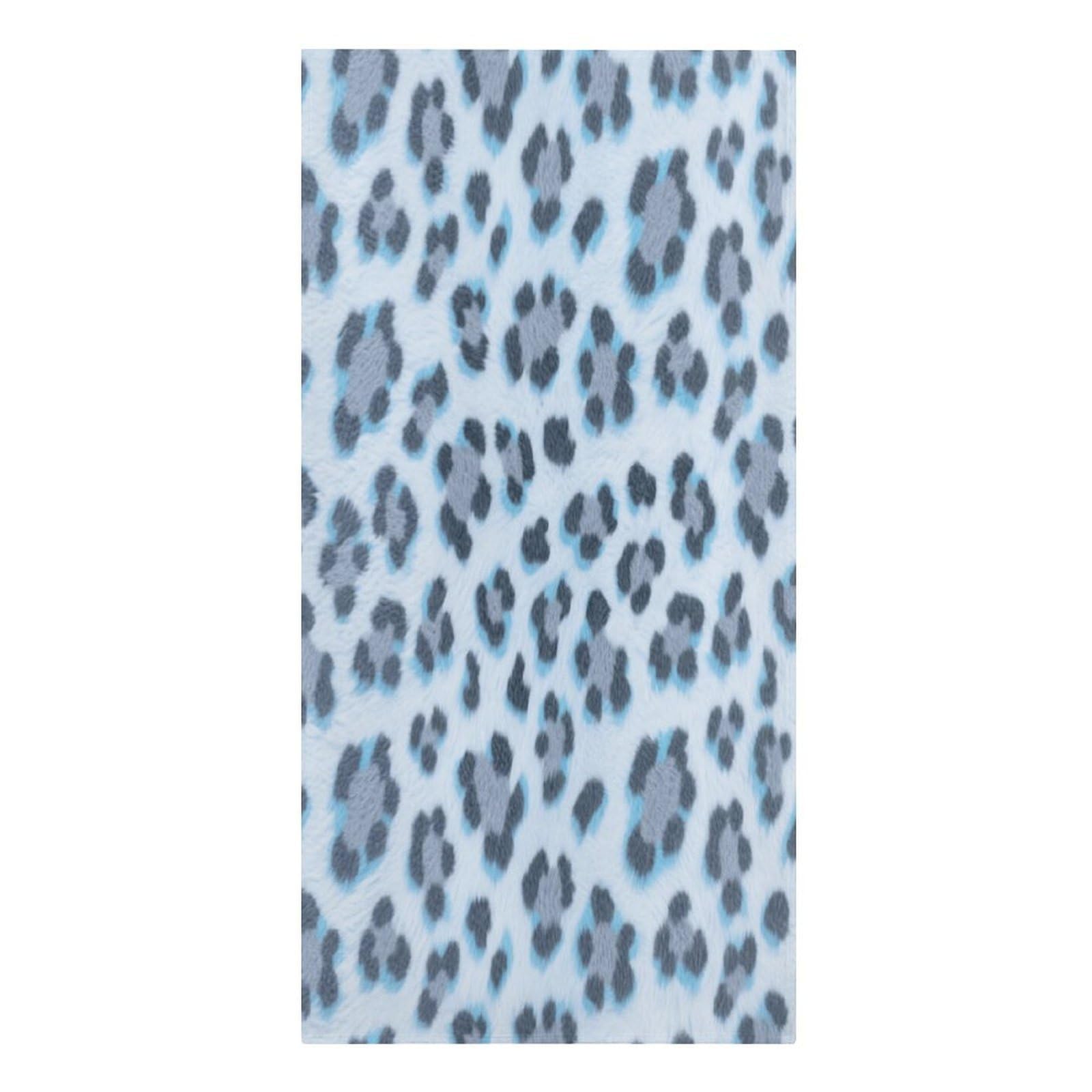 Fekiloot Men's Style Ice Snow Leopard Print Large Beach Towel, Travel Towel For Adults Wo, Pool Towels For Beach, Camping, Swim Pool, Gym, Sports& Yoga 61.4"X30.3"