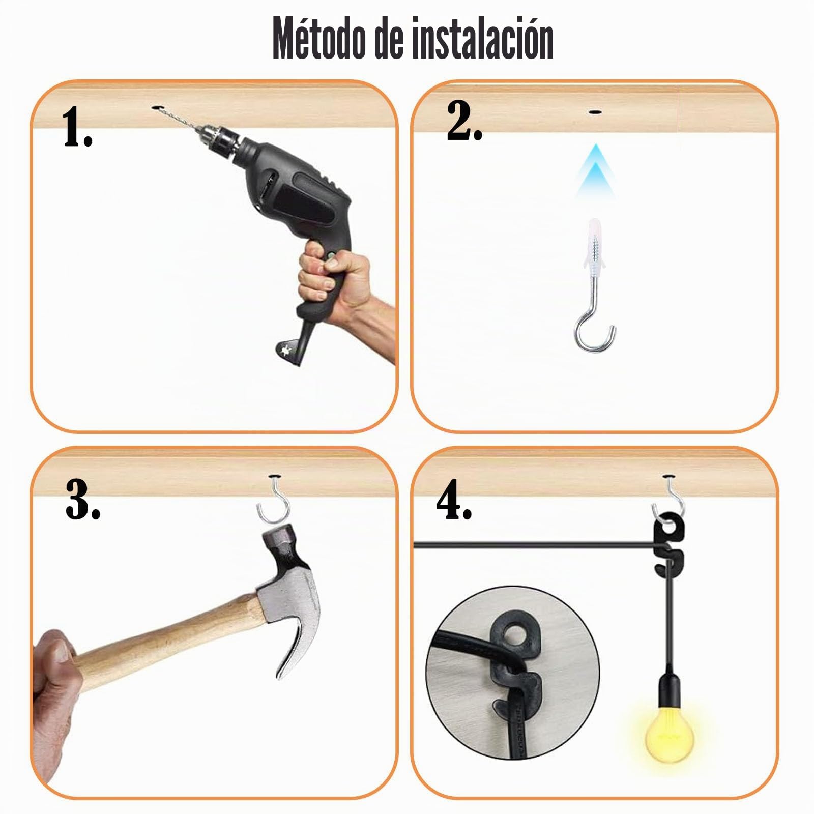 2 Piezas Portalámparas E27 con Cable Casquillo con Interruptor y Cable de 5m Portalámpara E27 con Arandela Roscada e Anillo de Rosca Porta Lampara para Candelabro Colgante