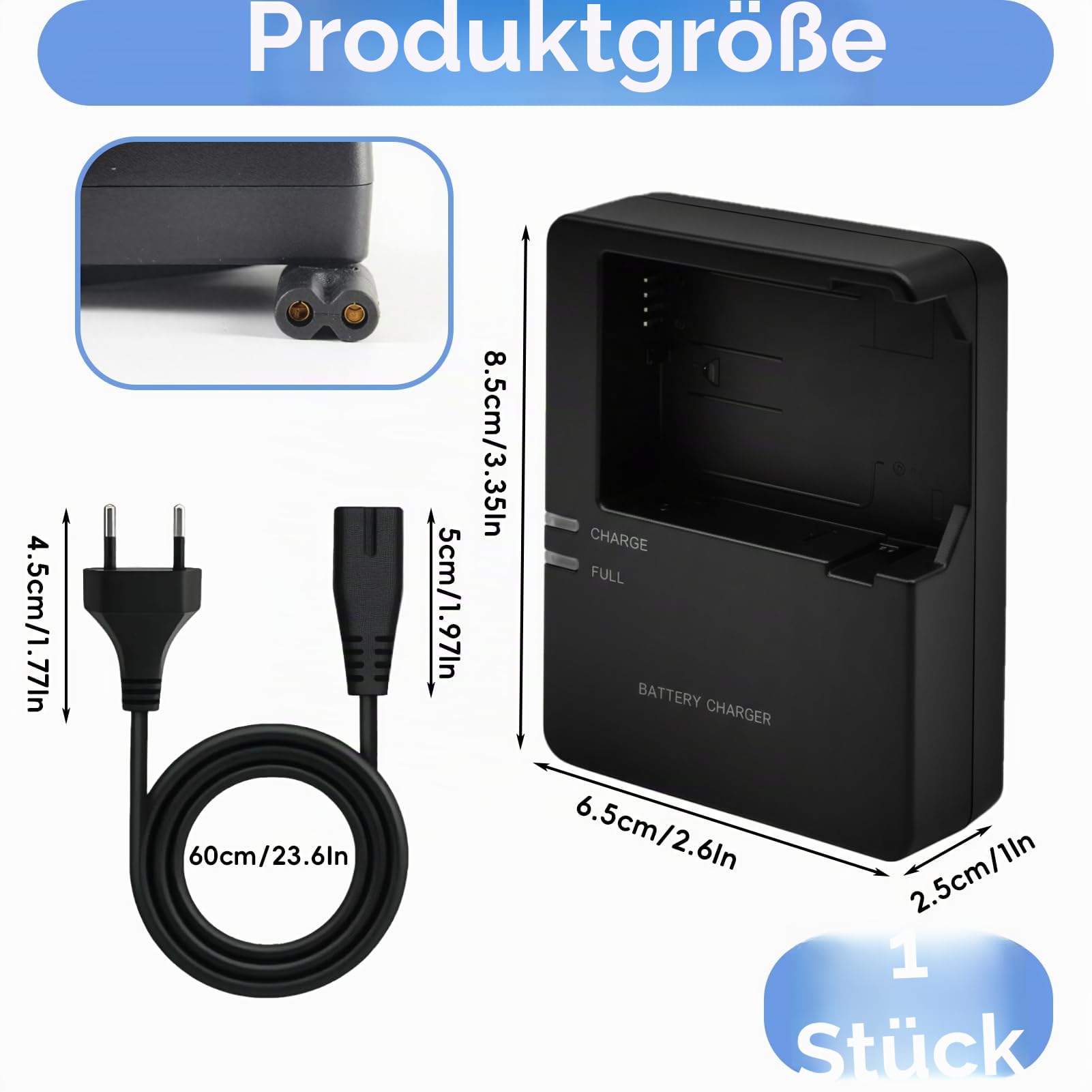 LP-E8 Akku Ladegerät für Canon EOS 550D 600D 650D 700D, Digitalkamera Schnellladegerät für EOS Kiss X4 X5 X6i X7i für LC-E8 LP-E8 Akku, Camera Battery Charger für Rebel T2i T3i T4i T5i SLR Kameras