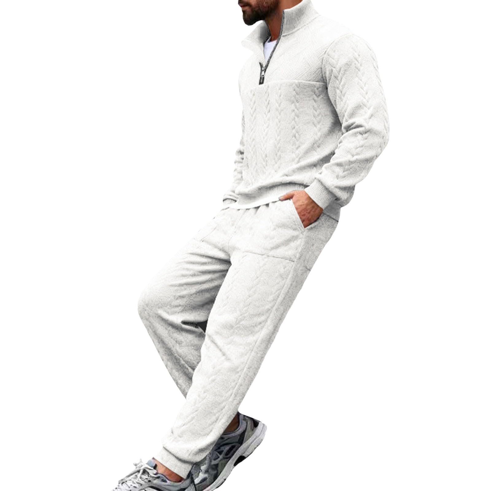 Conjunto de chándal para hombre con cuello alto, sudadera y