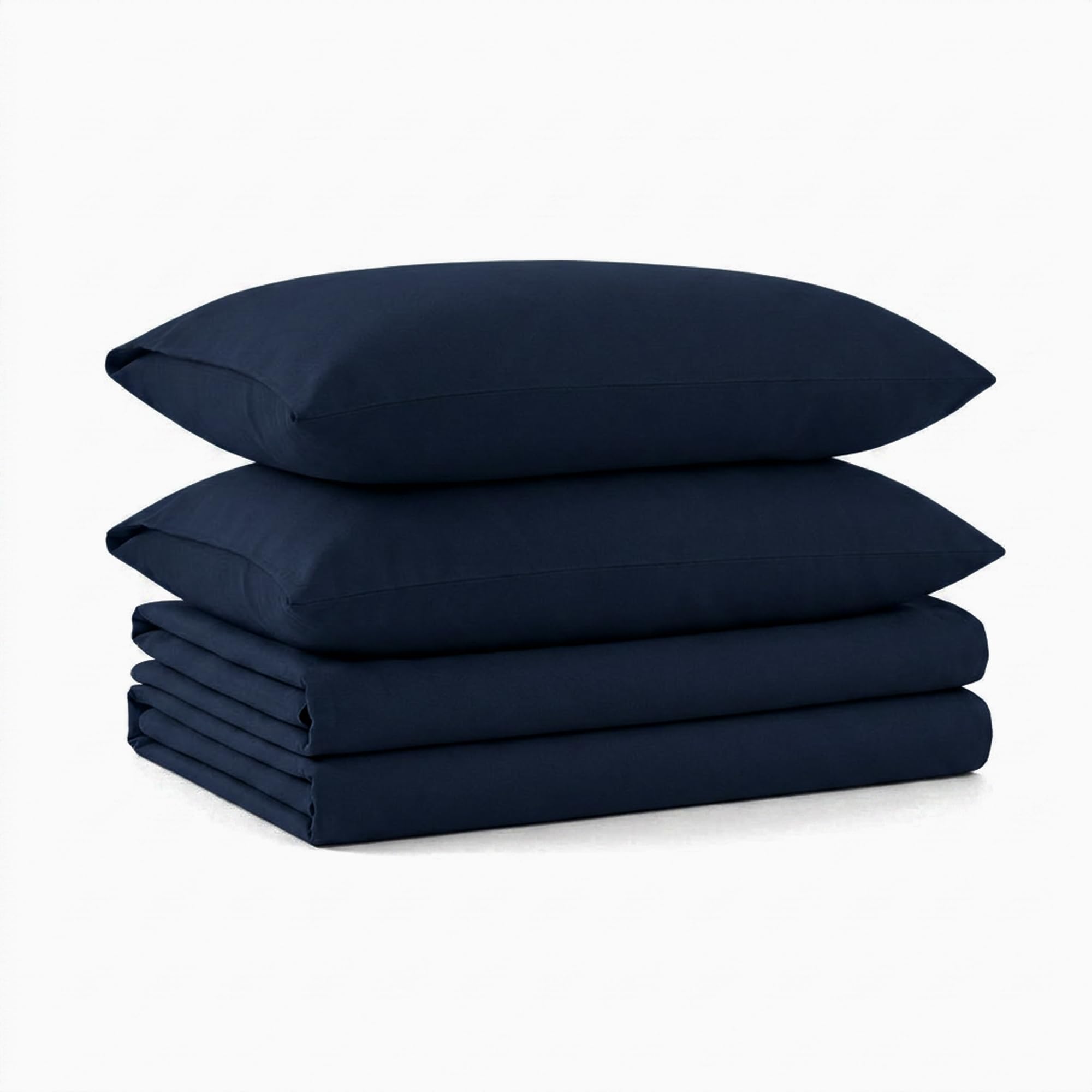 Tribeca Living Luxury Solid Flannel Deep Pocket Sheet Set, Dark Blue, King