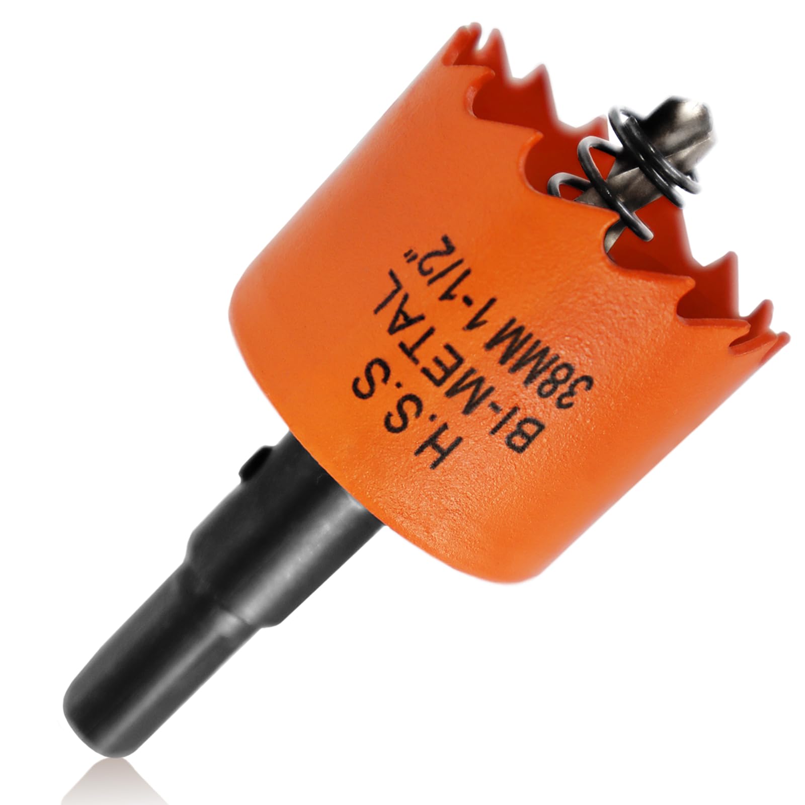 38mm Hole Saw, 1-1/2'' HSS Bi-Metal Hole Cutter with Arbor, Cutting Depth 32 mm, Hole Saw Drill Bit for Cutting Wood Plywood