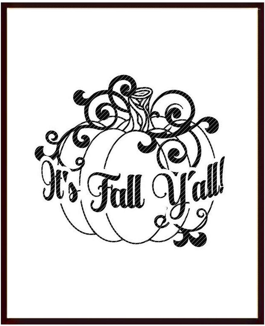 Art "It's Fall You All"White Background Photo Frame|Matt Finished Print|Synthetic Wood frame without Glass| Frame for Living Room, Kitchen,Office,Restaurant Decoration|Gifting Purpose|Size (12 x 14)