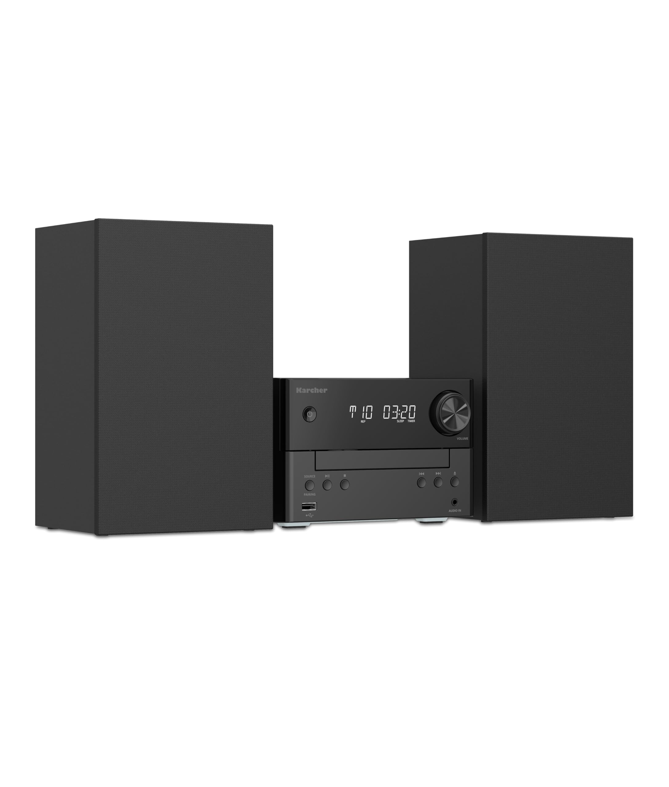 Karcher MC 6475D - Impianto stereo compatto con lettore CD, radio DAB+ / FM, Bluetooth 5.4, riproduzione MP3 tramite USB/AUX, centro musicale con 20 Watt RMS, sveglia e telecomando