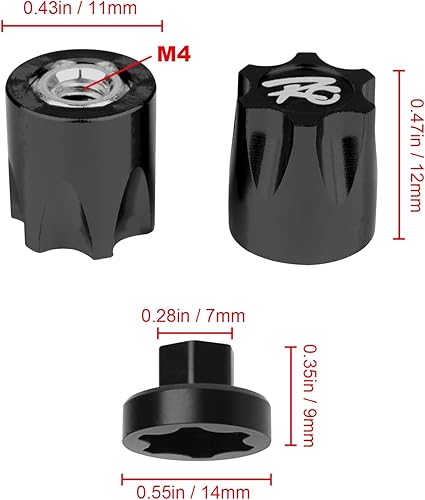 Miniatura 2 de Hobbypark Adaptador de tapa central de llanta de automóvil RC de aluminio para 110 RC Crawler Traxxas TRX4 Axial SCX10 90046 D90 Redcat Gen7 (negro)