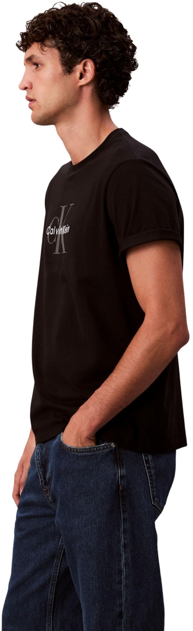 Calvin Klein Camiseta de Manga Corta Hombre Monologo tee de algodón