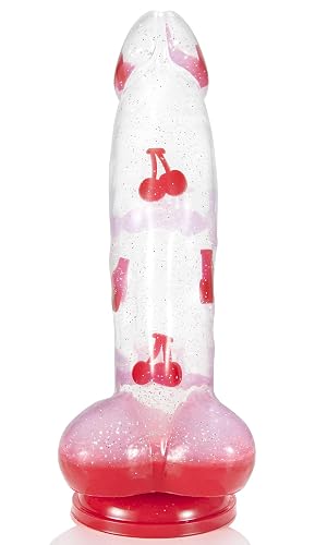 7" Beginner Clear Silicone Thin Dildo - Pink Slim Fantasy Cute Small Dildos | 1.5" Skinny Smooth Dildo, Strong Suction Cup for Vaginal Anal Play, Strap-On Harness Compatible, Adult Sex Toys for Women Men