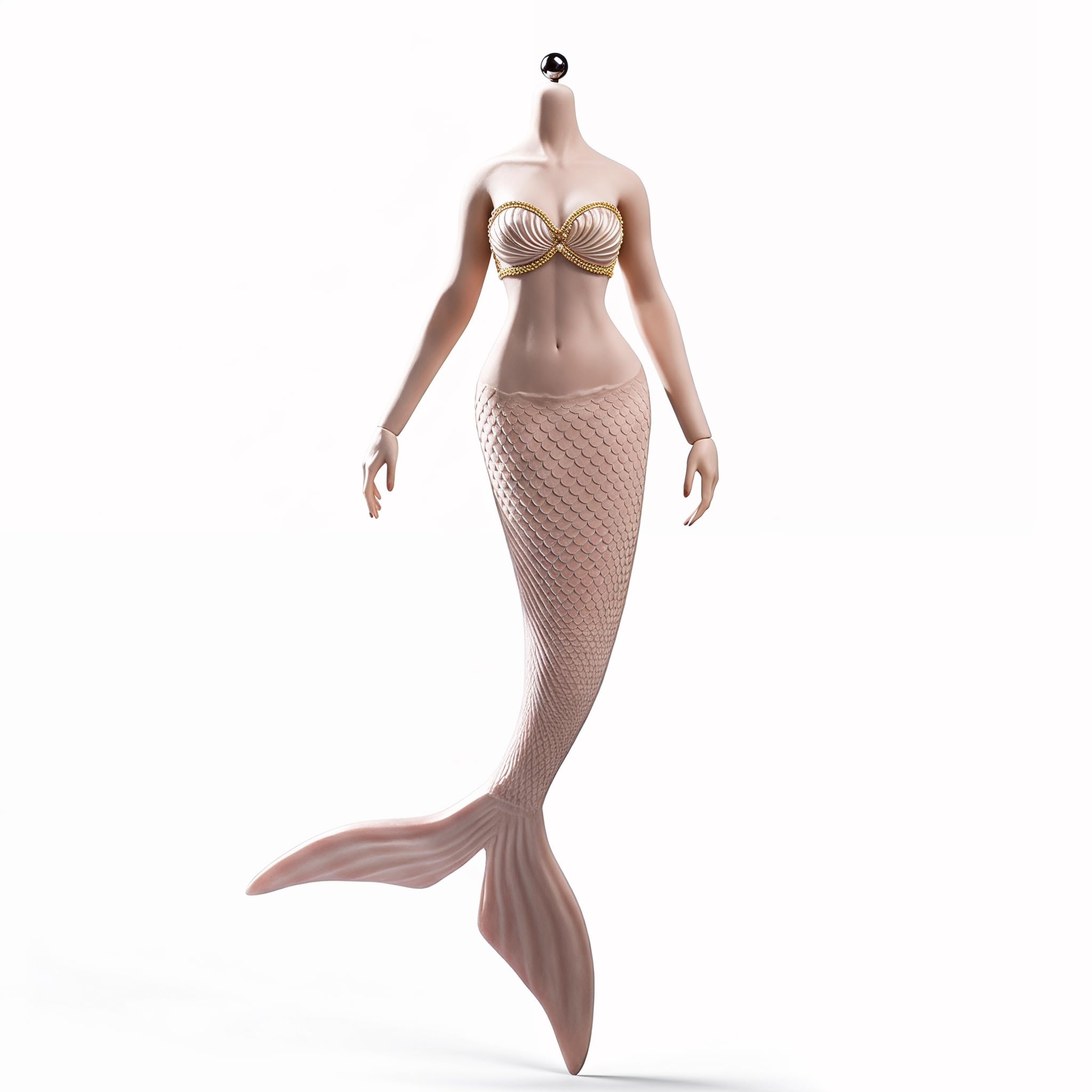 AMITD Statuetta a forma di sirena in silicone senza cuciture, in scala 1/6, 30,5 cm, con 5 paia di mani, per sculture fai da te in scala 1:6