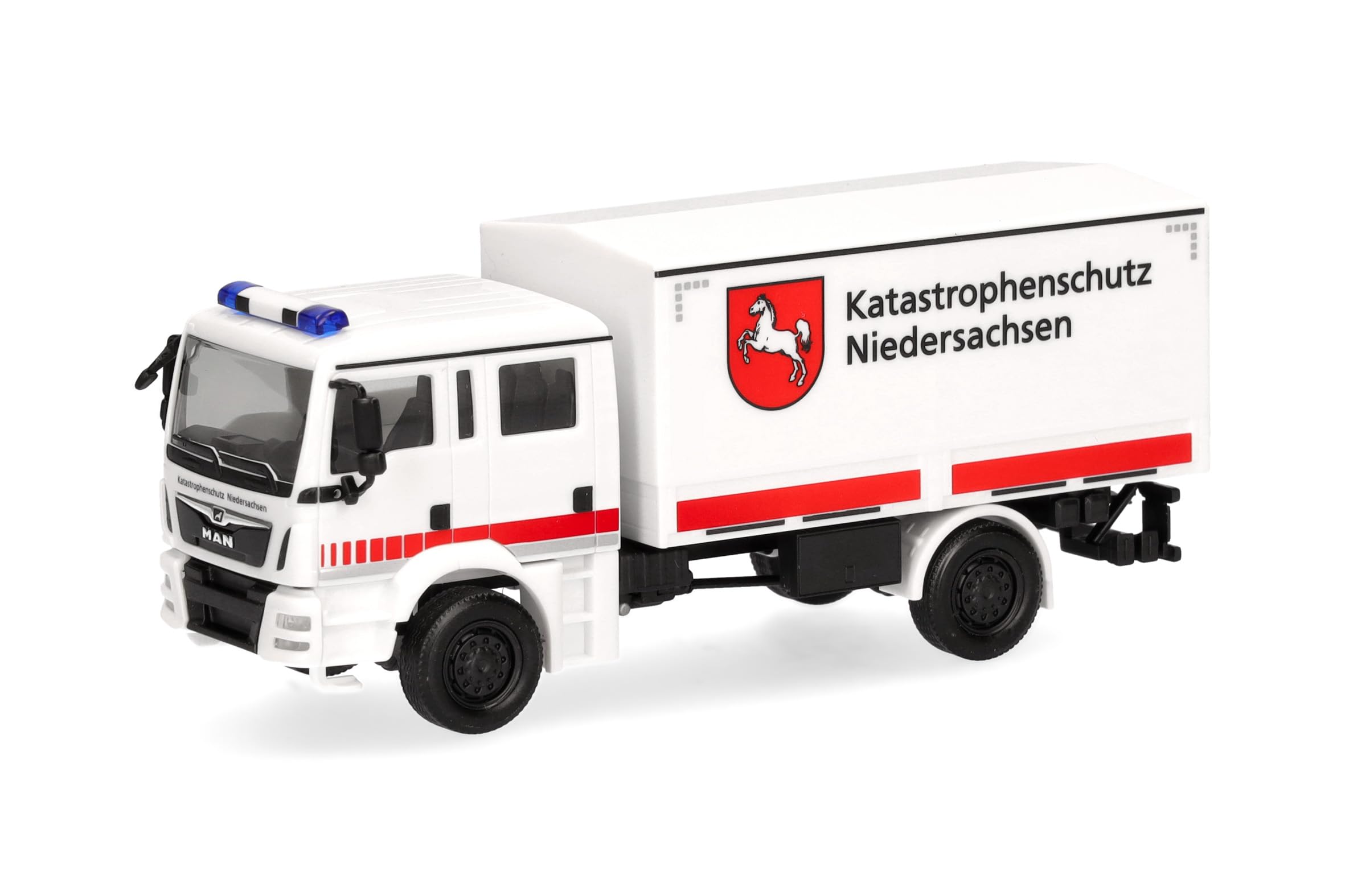 Herpa Model Truck MAN TGM MzKW (multi-purpose vehicle) "Disaster Control Lower Saxony", miniature scale 1:87, collectible, Made in Germany, plastic