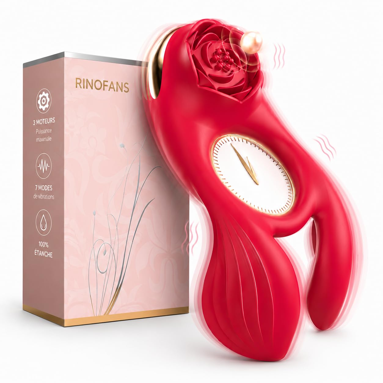 Sextoyse Couple Plaisir Anneau Penien - Anneau Homme 4 en 1 Sex Toys Homme Anneau Vibrant Pénis Clitoridienne Vibromasseur Anneaux de Pénis Sextoy Couple Cockring 3 Moteurs 7 Modes de Vibration