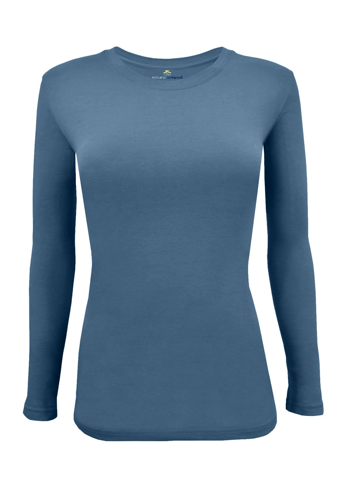 Natural Uniforms Women’s Long Sleeve Underscrub T-Shirt – Cotton Blend Scrub Base Layer for Nurses &amp; Medical Professionals