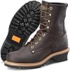 Carolina Elm 8 Unlined Logger Boots - Cushion Footbed & Non-Slip Lace-Up Work Boots - EH Protection & Wildland Logger Shoe