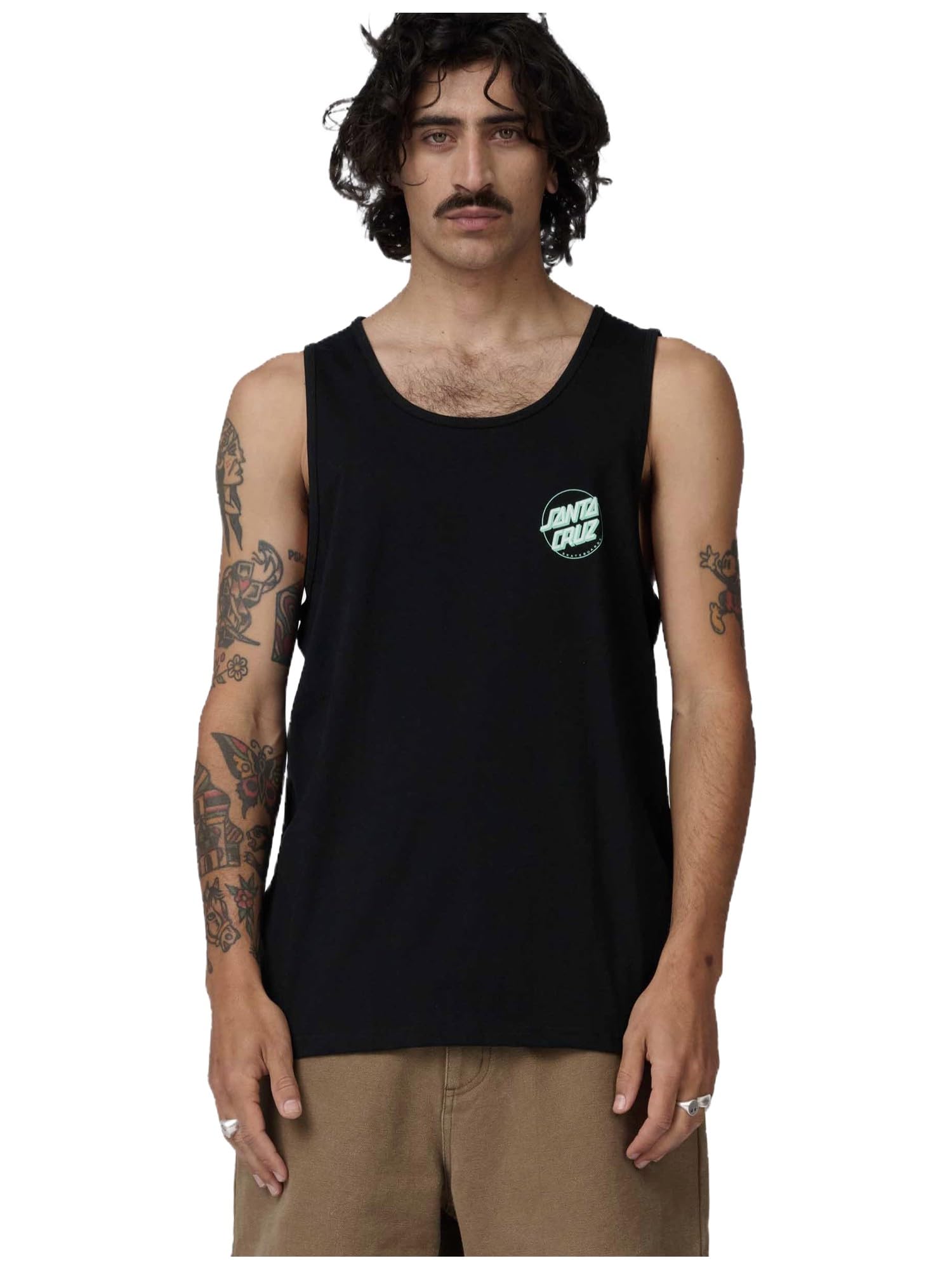 Santa Cruz Mens Partial Dot Vest - Black/Mint - L