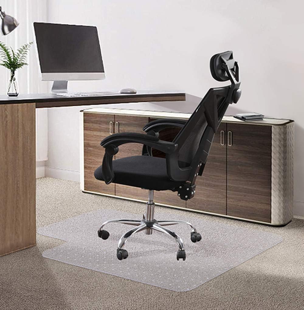 Office Chair Mat for Carpet,[Upgrade Version] HOMBYS (48x36 inch) Plastic Carpet Protector,(3x4 ft) Carpeted Floor Mat for Rolling Chair,with Lip,Easy Glide,for Home and Office,Clear, 1-Pack