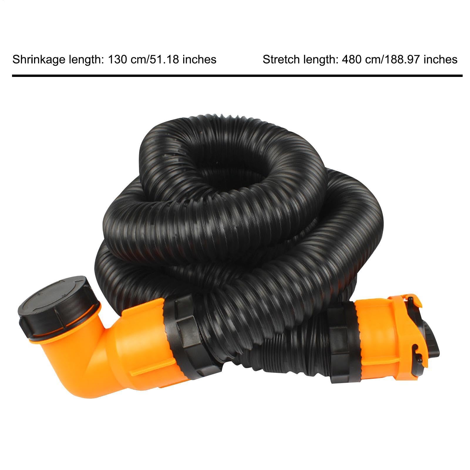 Tubo fognario per , tubo flessibile girevole a 60 gradi, kit portatile per tubi fognari per , campeggio, tubo di scarico nero per , barche, , rimorchi da viaggio