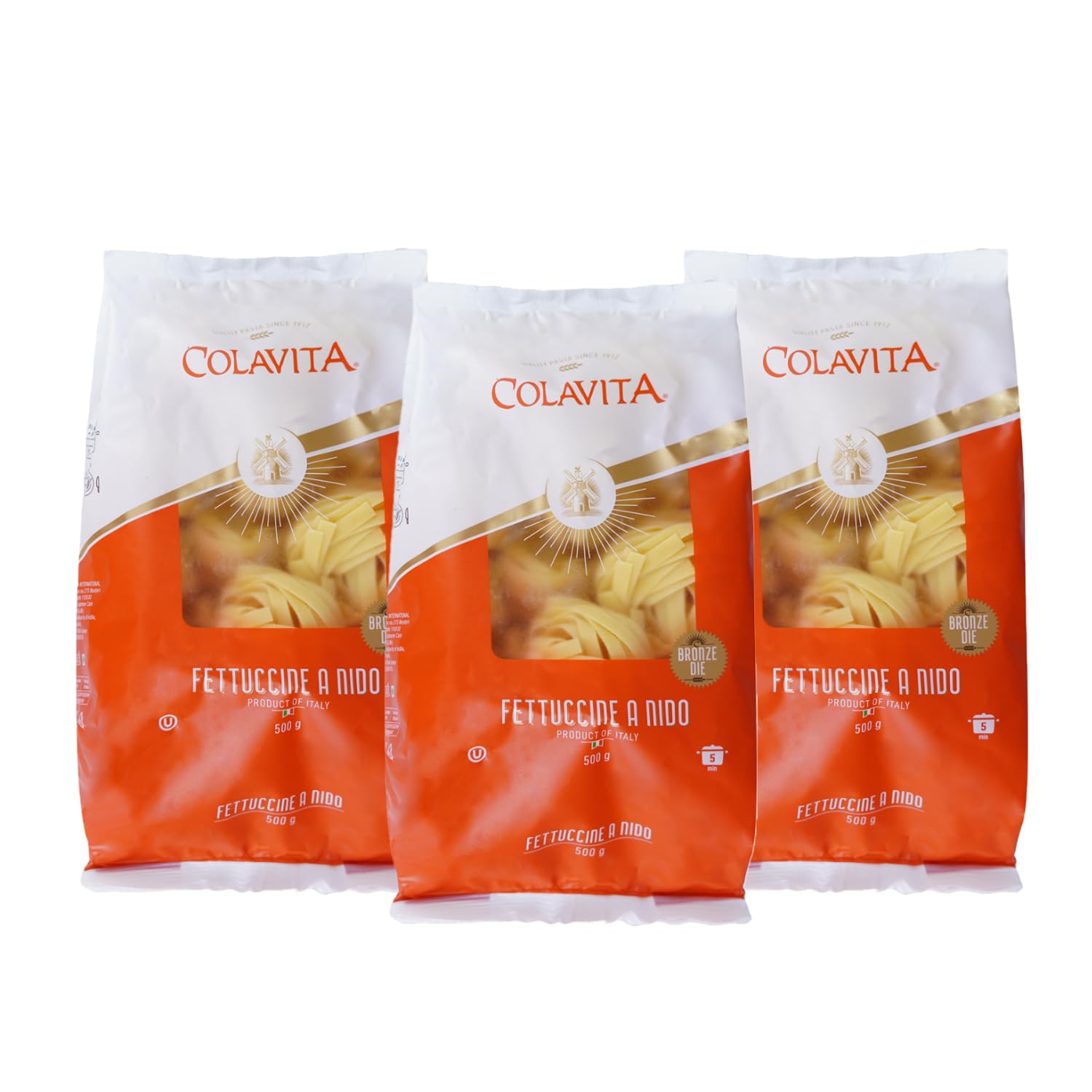 Colavita Fettuccine Pasta 500g | Combo Pack of 3 | Durum Wheat Pasta | High Fibre | No Artificial Ingredients