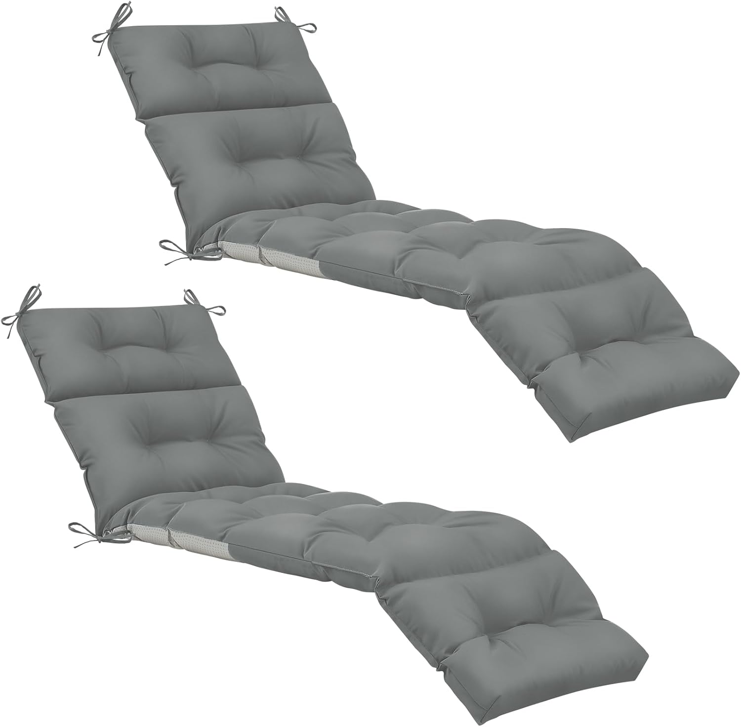 Kigley 2 Pcs Chaise Lounge Cushions 75 x 22 x 5 Inches Soft Lounge Chair Cushion Spring/Summer Seasonal Replacement for Outdoor Indoor Home Office (Dark Gray)