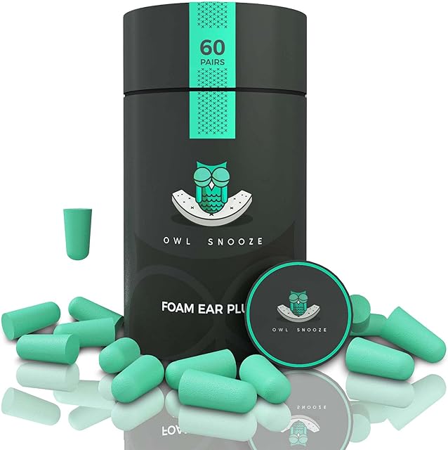 Ear Plugs for Sleeping Noise Cancelling The Best Ear Plugs for Sleeping by Owl Snooze 60 Pairs 38dB Highest SNR, New & Upgraded Reusable & Custom fit Super Soft Foam Earplugs