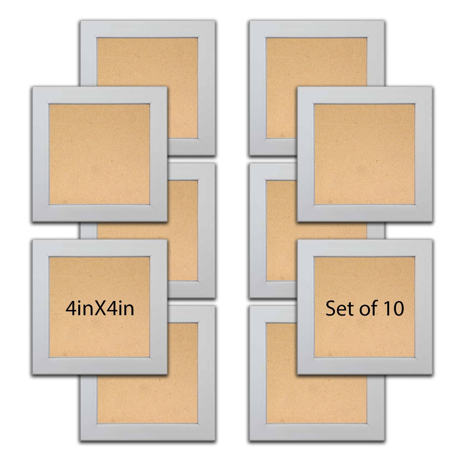 FRAME RANG Set of 10 White 4x4 Inch Mini Picture Frames | Wall-Mounted Photo Frame Collage Set for Home, Bedroom, Living Room & Wall Décor