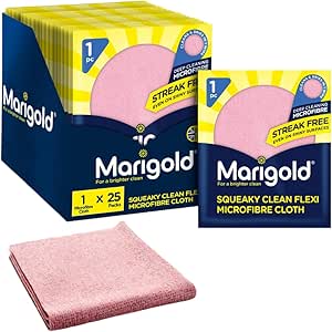 Squeaky Clean Flexi Microfibre Cloth, Case Pack Of 25 Singles, Streak Free Microfibre Cleaning Cloths, Multifunctional Reusable Cloths For All On - View #6