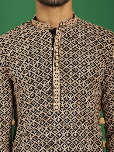 Image of Jompers Men's Cotton Embroidered Regular Kurta Sets