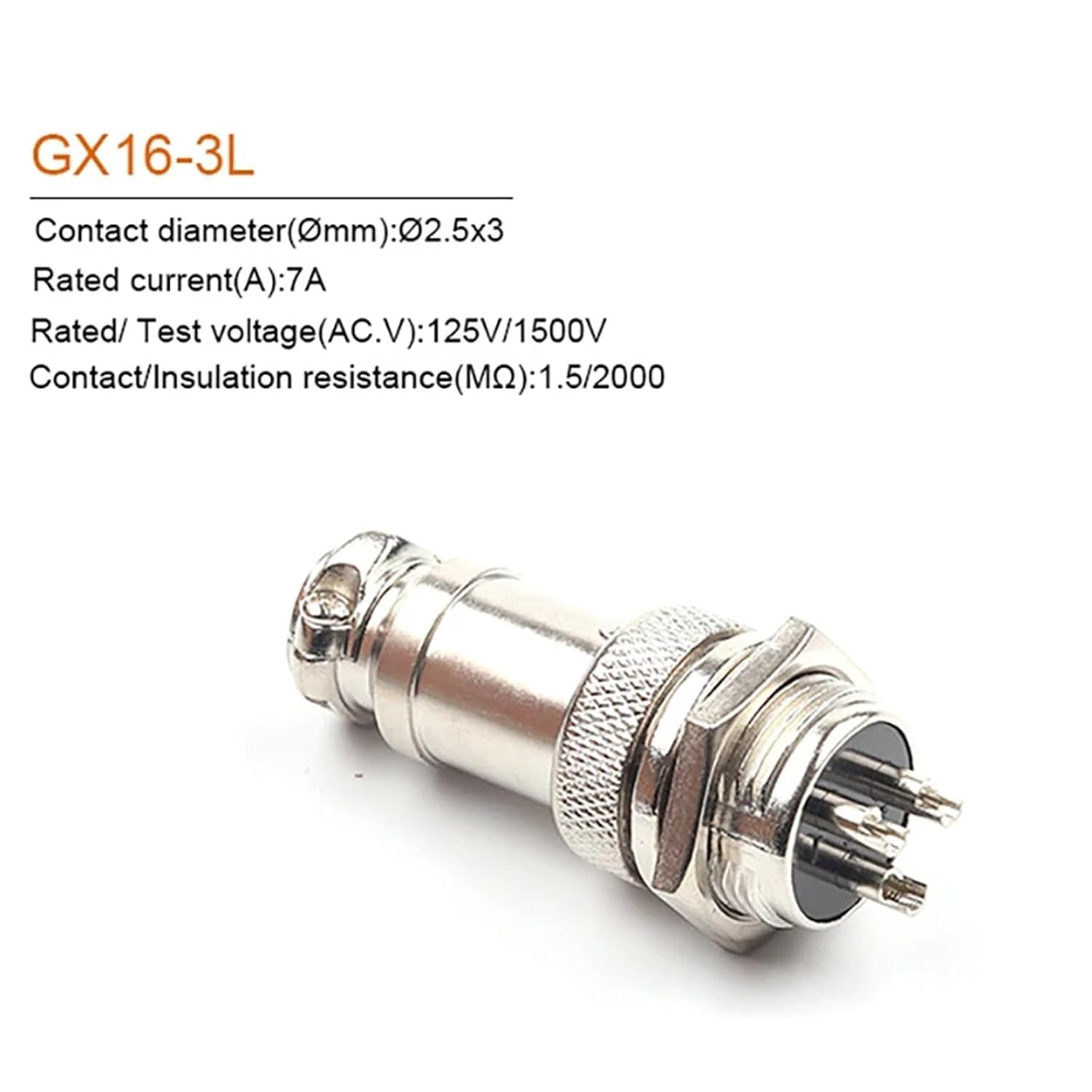 1Set GX16 Nut Type Male & Female Electrical Connector 2/3/4/5/6/7/8/9/10 Pin Circular Socket Wire Panel(GX16-4 Nut Type)