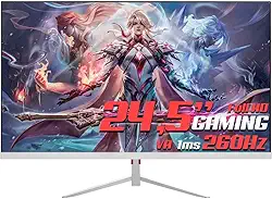 Monitor Gamer SuperFrame Precision, 24,5 Pol, Full HD, VA, 1ms, 260Hz, FreeSync/G-Sync, HDMI/DP, Branco, SFPFW-24260-FHD