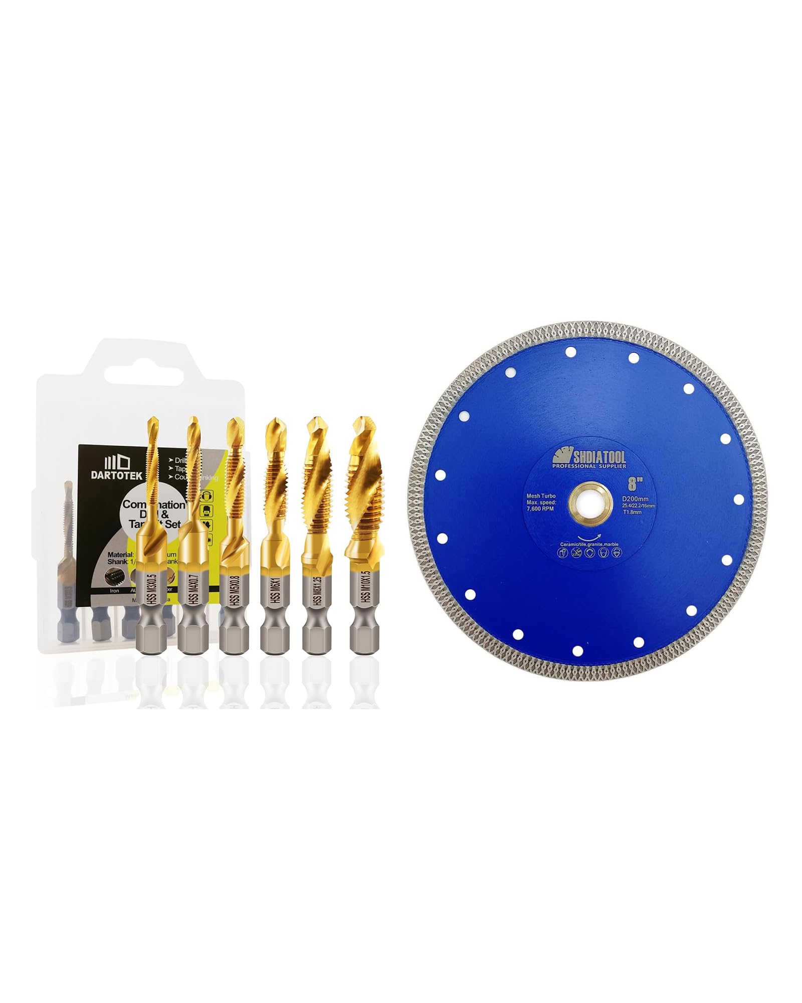 Forets et tarauds combinés haute performance et disque diamant 200mm - 8