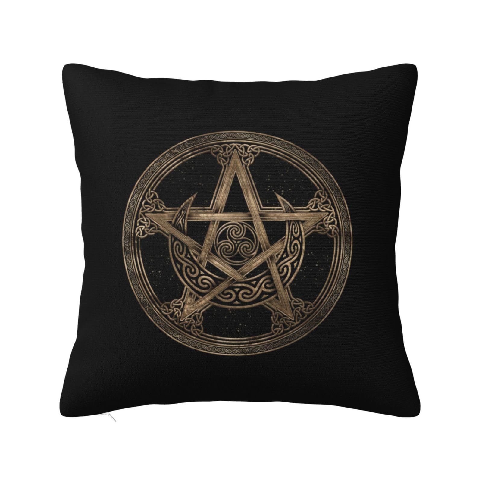 Throw Pillow Case Wiccan Occult Pentagram Pentacle Witch Pagan Pillow Covers Durable Pillowcases Decoration Throw Cushion Cover For Boys, Birthday Gifts, Best Friend, 45X45Cm