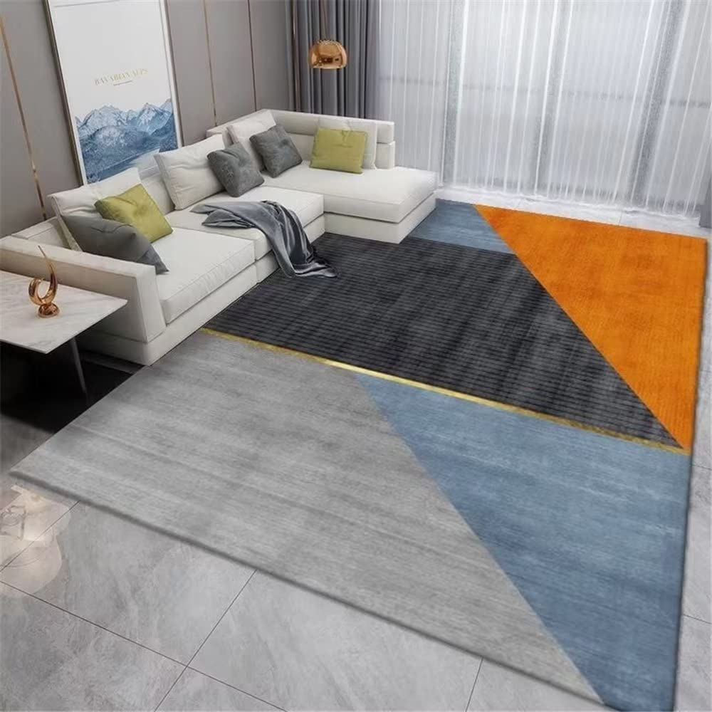 Tapis salon marron triangulaire moderne 50x80 pour chambre