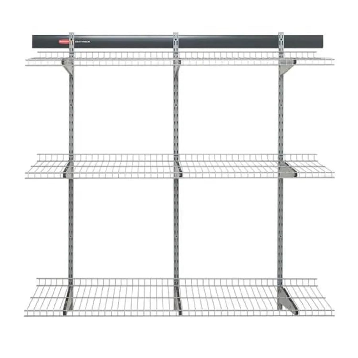 Rubbermaid Fasttrack Rail Storage 48"x12" 3-Shelf Kit, 350 lbs. Per Shelf, for Home/Garage/Shed/Workshop Organization