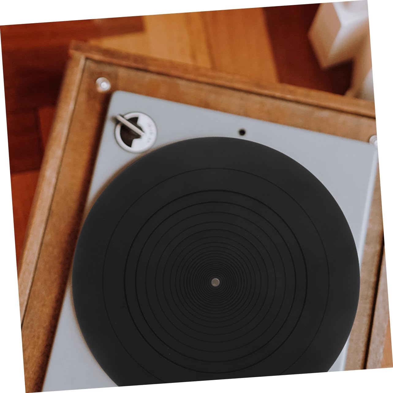 Tappetino Giradischi in Vinile Nero, Silicone, 2 Pezzi | Piatto per Dischi, Sostituzione per Pad di Protezione, Supporto Stabile e Delicato Sul Disco