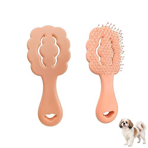 Cloud-Shaped Soft Bristle Small Dog Brush - Hollow Back Design