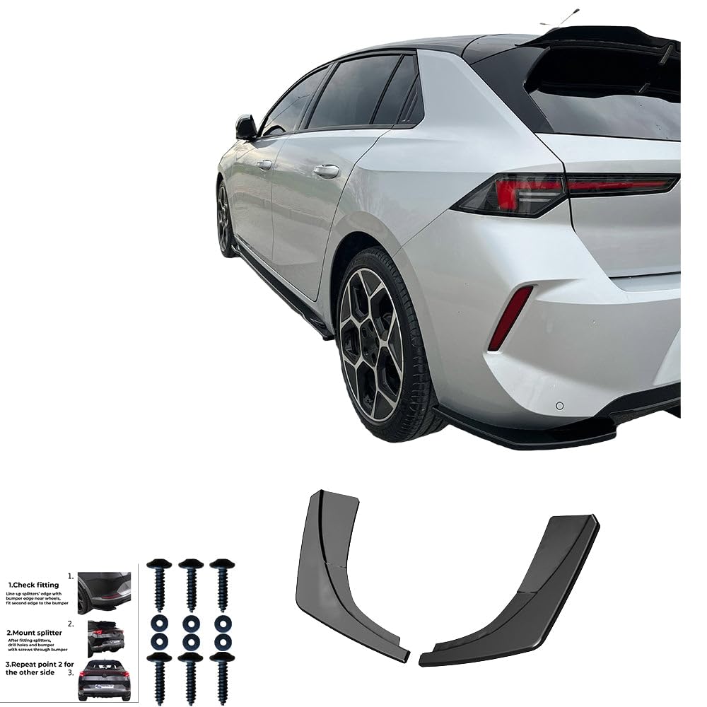 Oneway Diffusori Laterali Posteriori compatibili con Opel Astra L HB 2021- - Nero lucido