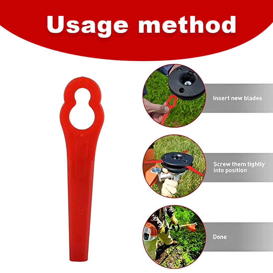 60 Lame Ricambio Per Decespugliatore - Plastica ABS, Per Tagliabordi | Manutenzione Giardino - Foto 12