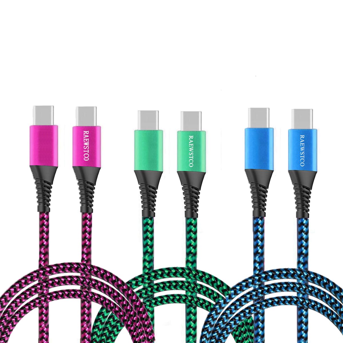 3Stück USB-C-auf-C-Kabel, PD-kompatibel, 60W Schnellladekabel Typ C auf Typ C, extrem langlebig, kompatibel mit iPhone 16/15 Serie ,Galaxy Serie, MacBook, iPad Pro/USB-C-Modellen (0.5M+1M+1.5M)