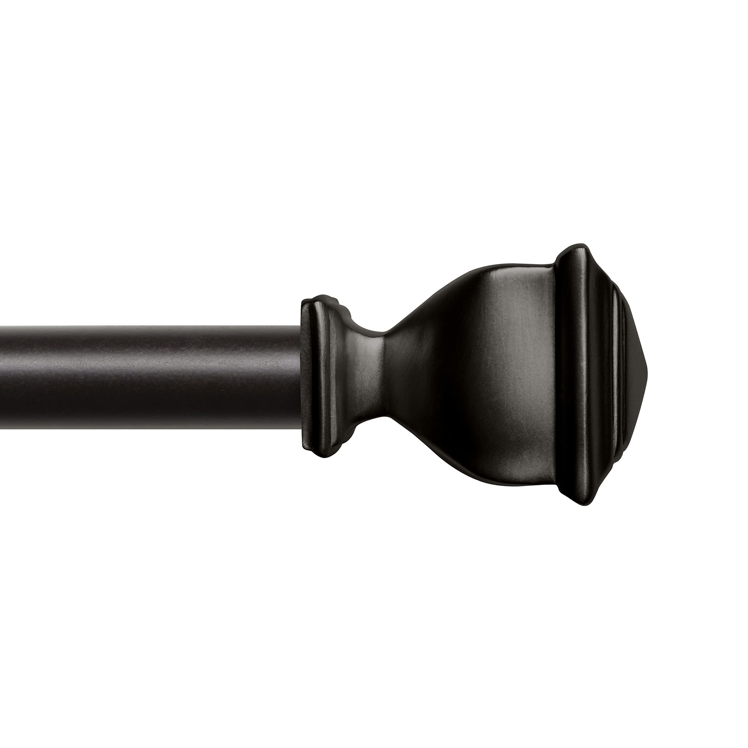 Exclusive Home Napoleon 1" Curtain Rod and Coordinating Finial Set, Matte Bronze, Adjustable 36"-72"