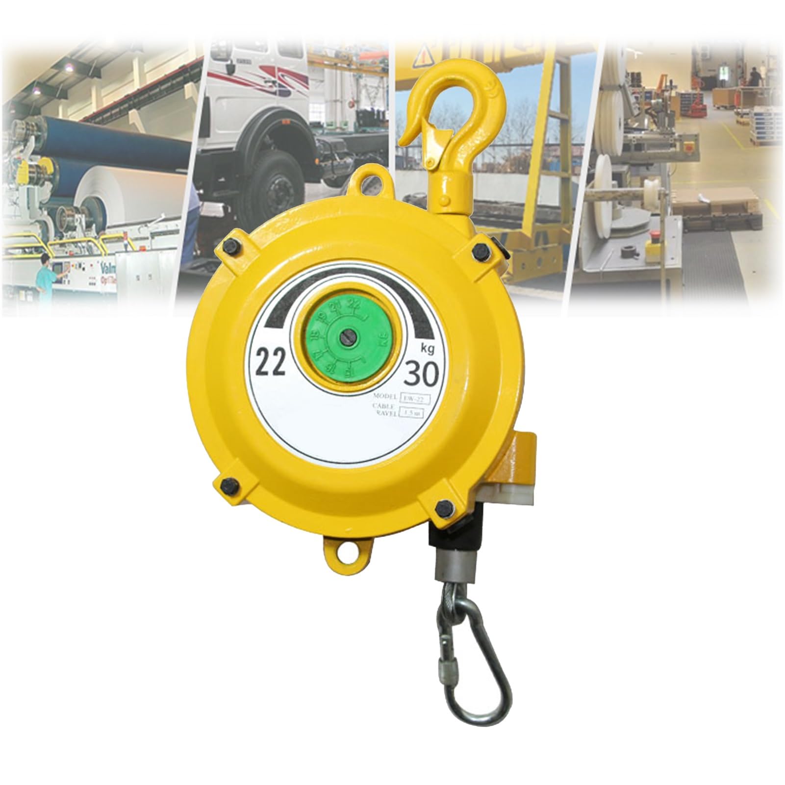 HYQOUKLR Telescopic Spring Balancer, Spring Balancer With Hook And 1.5M Wire Rope For Multiple Load Ranges(22-30kg)