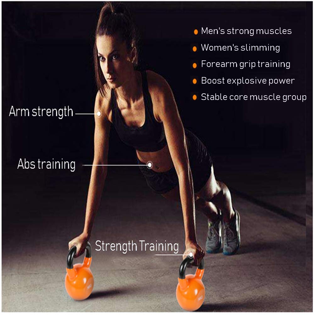 GYHOME Pesas Rusas De Hierro Fundido, Kettlebells De Gimnasia Deportiva para El Hogar, Dispositivo De Entrenamiento con Pesas De Flexiones De Sentadillas, 2.3-16 Kg (Size : 2.3kg/5lb)