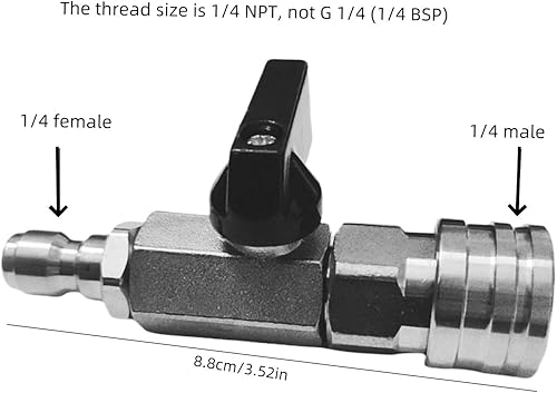 Miniatura 2 de Válvula de bola de lavadora de alta presión, válvula de bola de conexión rápida de acero inoxidable para manguera de lavadora eléctrica, 14