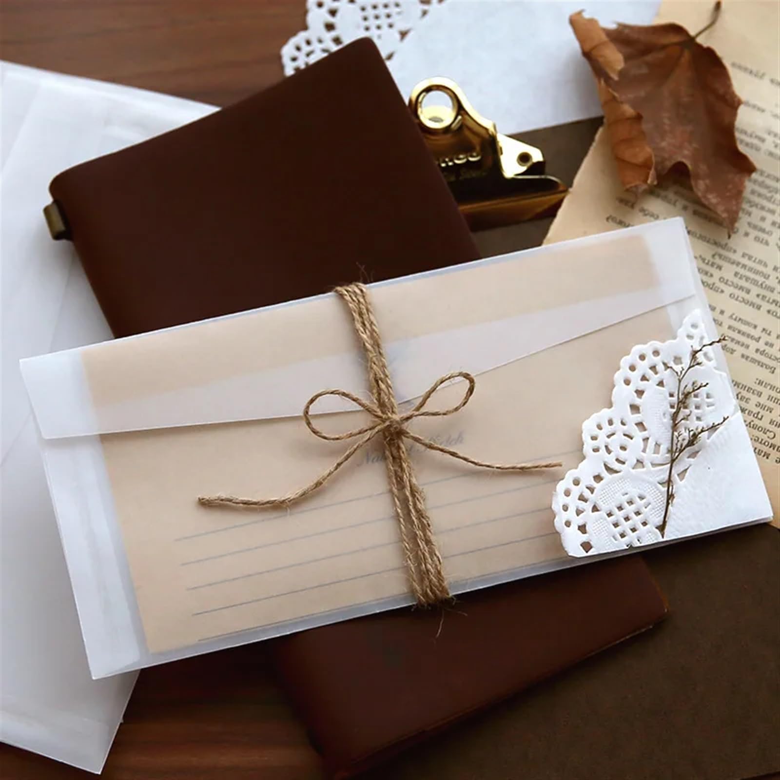 Koperty na zaproszenia, Transparent Wedding Invitation Envelopes 10 Pcs Multiple Sizes(11cmX22cm)