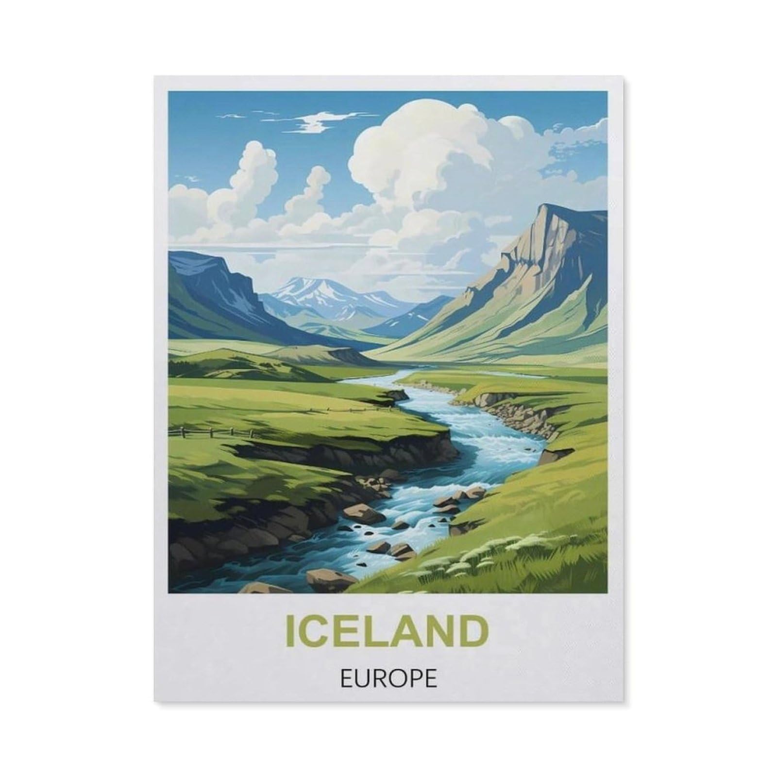 BEAYODKP 5D Diamond Painting Kits，Iceland Europe,DIY Rhinestone Embroidery Set Paint with Diamond Art by Number Kits Cross Stitch Home Wall Craft Decoration（50 x 60 cm/19.68 x 23.62 inches）-BZ86