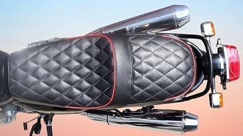 Miniatura 6 de Royal Enfield Interceptor 650 Cafe Racer Style - Conjunto de asiento completo (negro con ribete rojo)